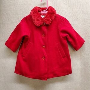 The Children's Place Classic Red Wool Blend Coat in Size 18 Mos.